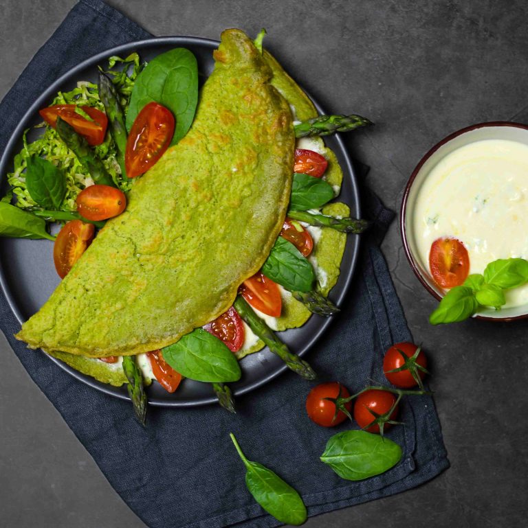 Gefüllte Spinat-Crêpes